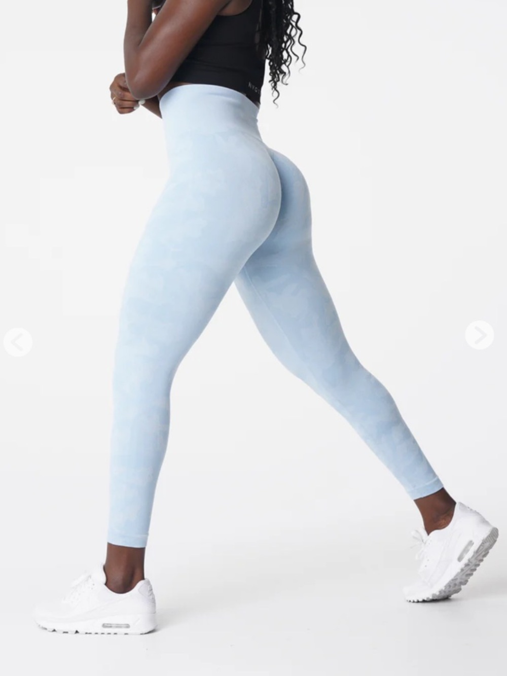 NVGTN Icy Camo Blue Leggings with High Waist and Stretchy Fabric (Seamless)